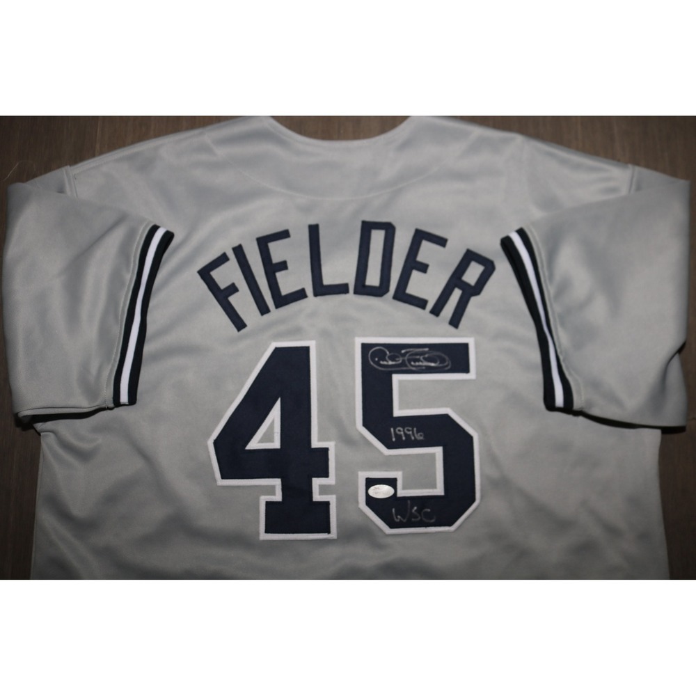 Cecil Fielder Signed New York Yankees 1996 World Series Champion Jersey Mens XL